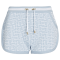 Balmain Monogram Jacquard Shorts "Blanc/Pale Blue"