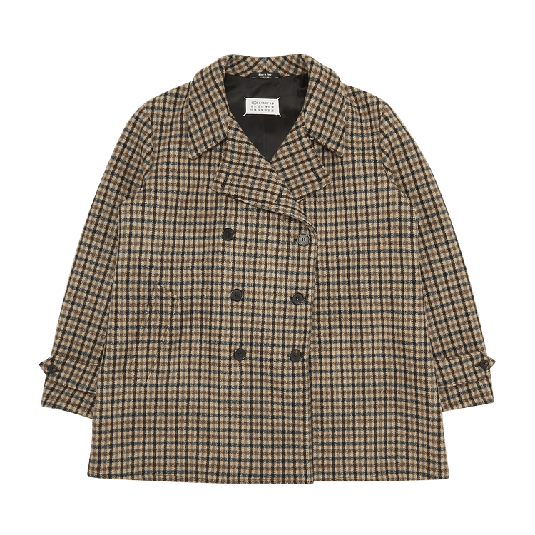 Maison Margiela Double Breasted Coat "Brown Check"