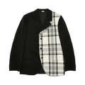 Comme des Garçons Homme Plus One Side Plaid Layered Jacket "Black/Natural"