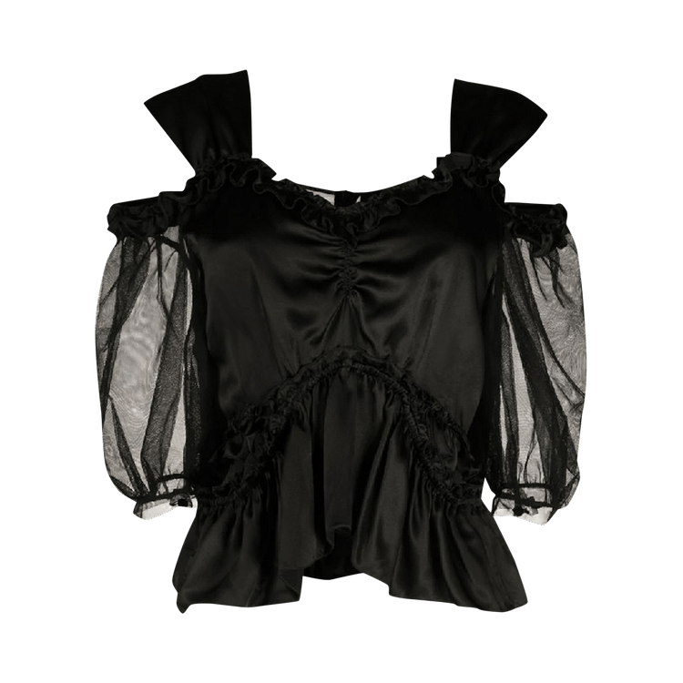 Simone Rocha Skeleton Puff-Sleeve Top "Black"