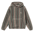 Stussy Stripe Sherpa Hoodie "Tannin"