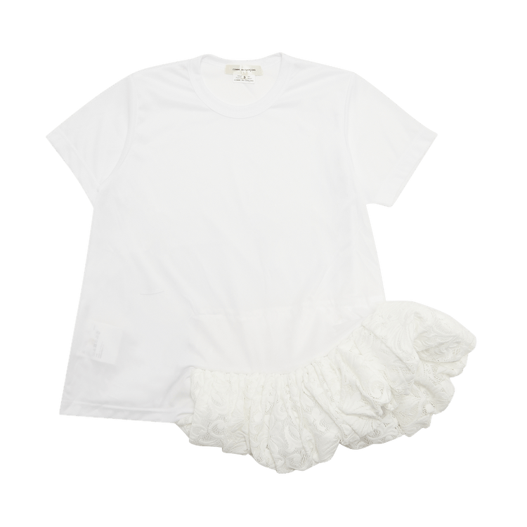 Comme des Garçons Ruffle Bottom T-Shirt "White"