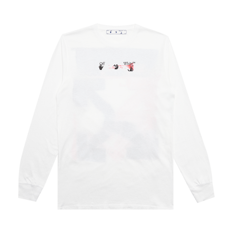 Off-White Acrylic Arrow Long-Sleeve Tee "White/Fuchsia"