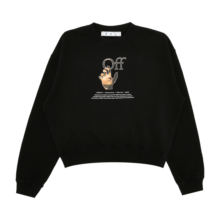 Off-White Caravaggio Hand Over Crewneck "Black/Multicolor"