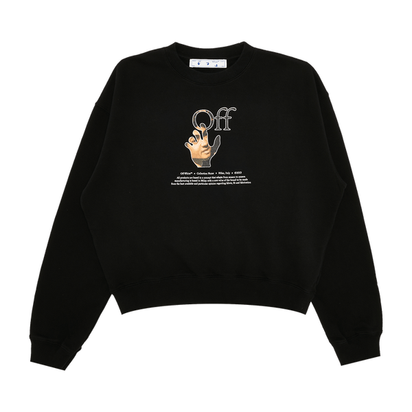 Off-White Caravaggio Hand Over Crewneck "Black/Multicolor"