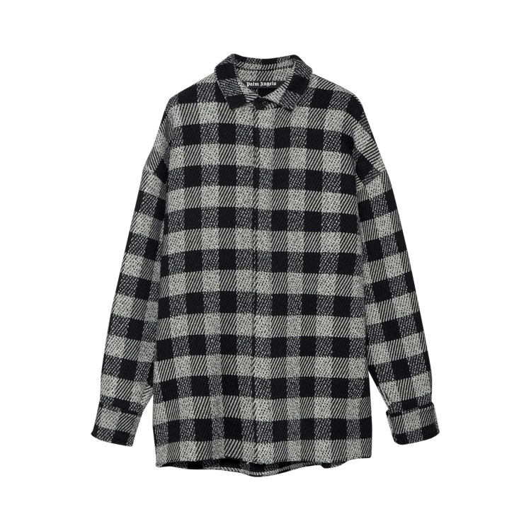 Palm Angels Curved Logo Overshirt "Off White/Light Grey"