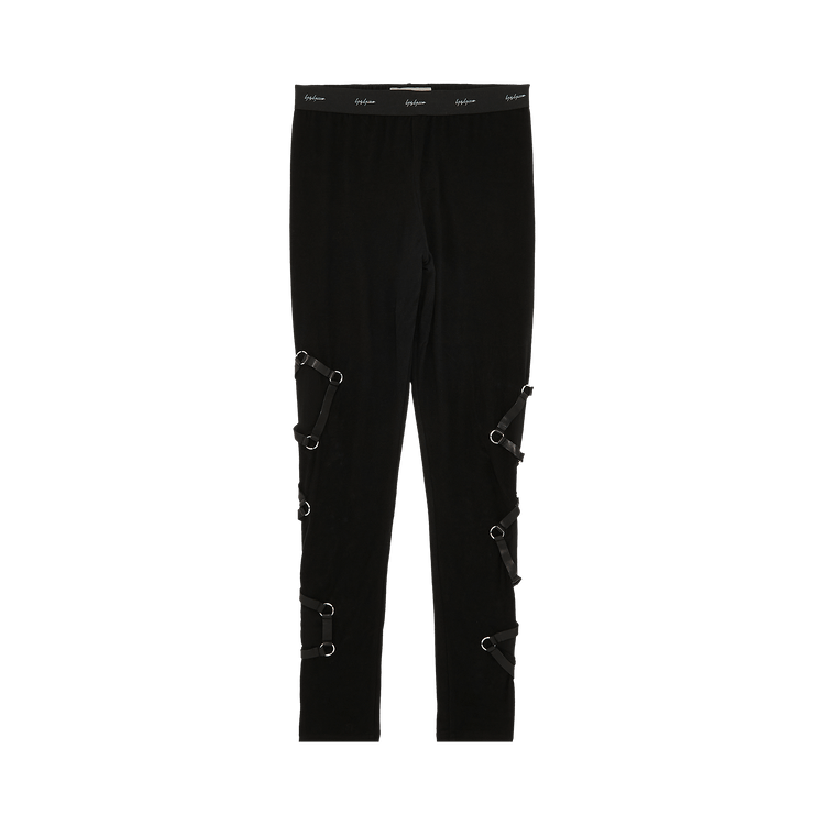 Yohji Yamamoto Leather Random Patch Leggings "Black"