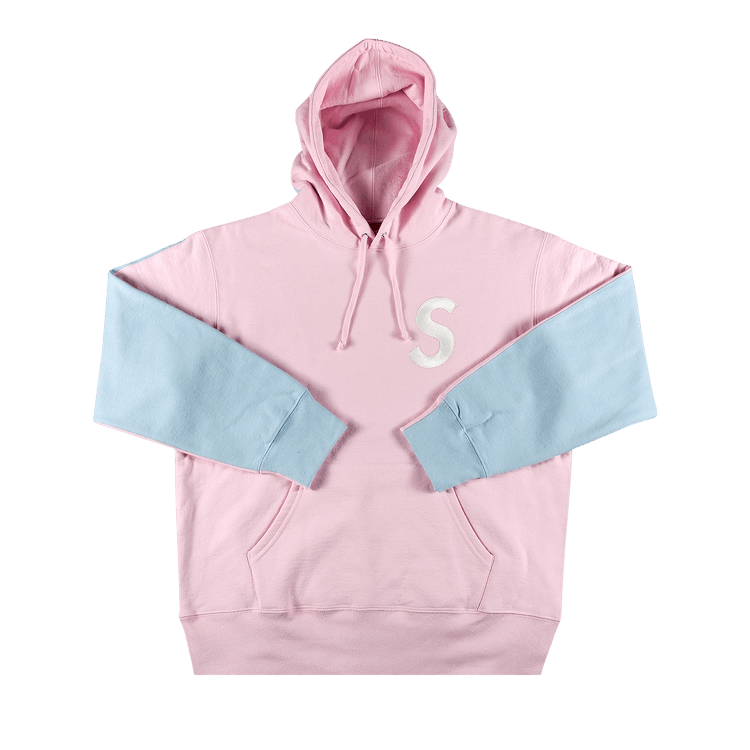 Supreme S Logo Split Hooded Sweatshirt "Light Pink"