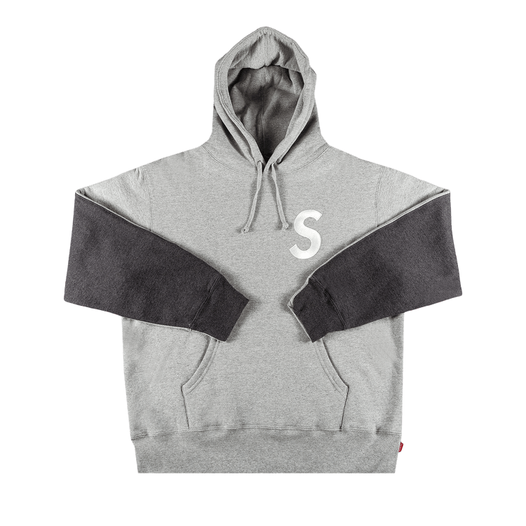 Supreme S Logo Split Hooded Sweatshirt "Heather Grey"
