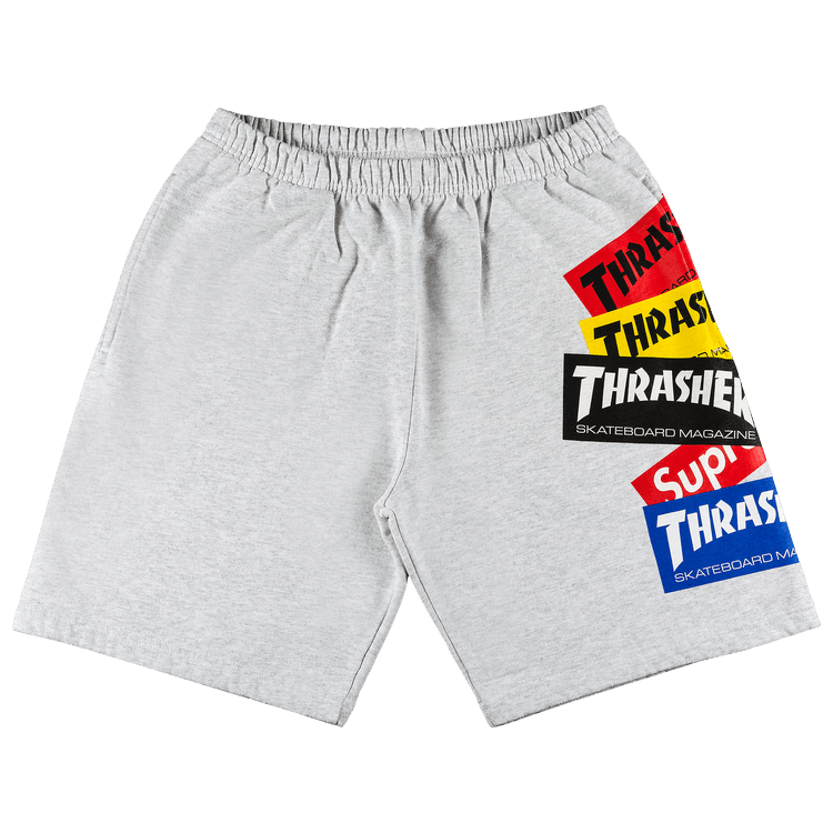 Supreme x Thrasher Multi Logo Sweatshort "Ash Grey"