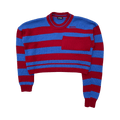Raf Simons Pocket Distrubed Striped Sweater "Red/Blue"