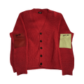 Raf Simons Oversized V-Neck Patch Cardigan "Red"
