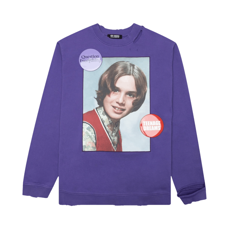 Raf Simons Girl In Red Destroyed Sweater "Purple"