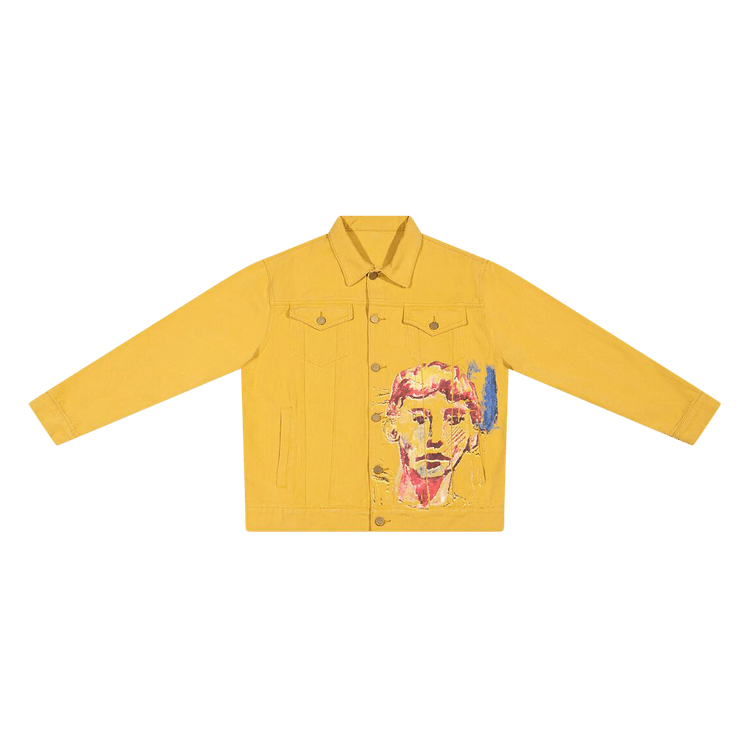 KidSuper Painted Face Denim Jacket "Yellow"