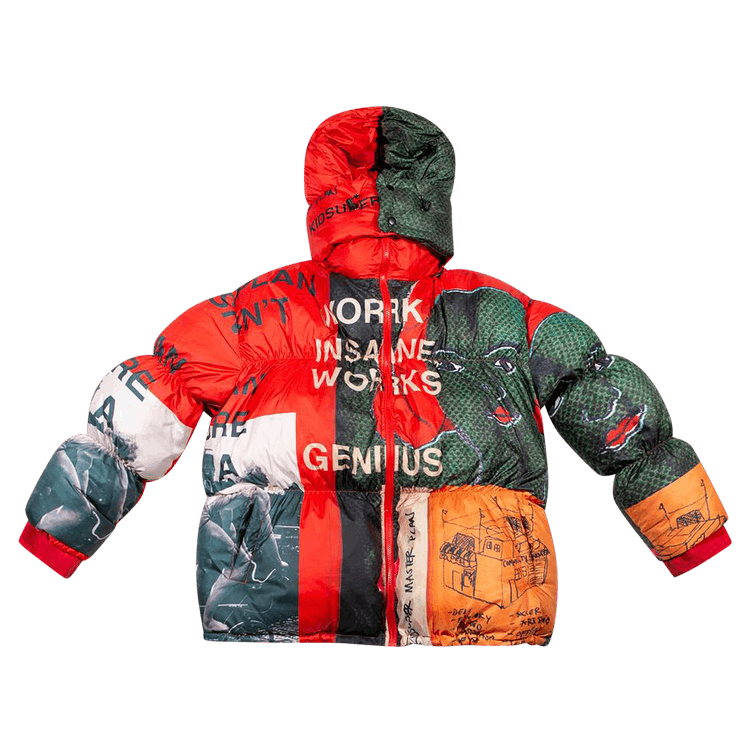 KidSuper Genius Collage Puffer Jacket "Multi"
