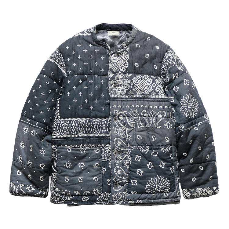Kapital Gauze Bandana Patchwork Quilt Samue Blouson "Black"