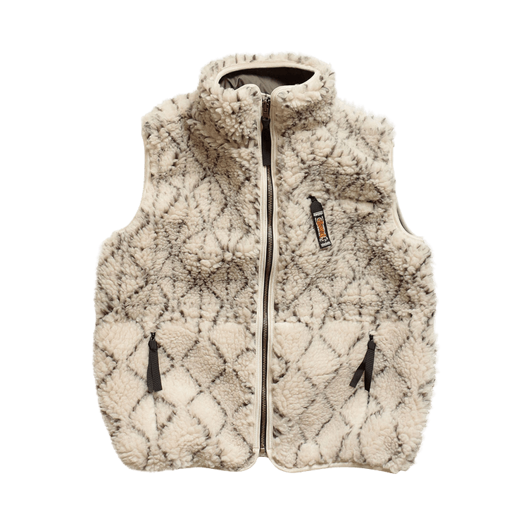 Kapital Do-Gi Sashiko BOA Fleece Reversible Vest "Ecru"