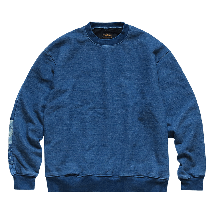 Kapital IDG Fleece Knit x Quilt 2TONES Big Sweatshirt "Indigo"