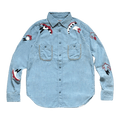 Kapital Swallow Emboridery Chambray Work Shirt "Sax"