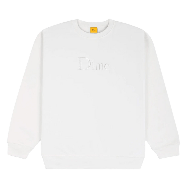 Dime Classic Embroidered Crewneck "White"