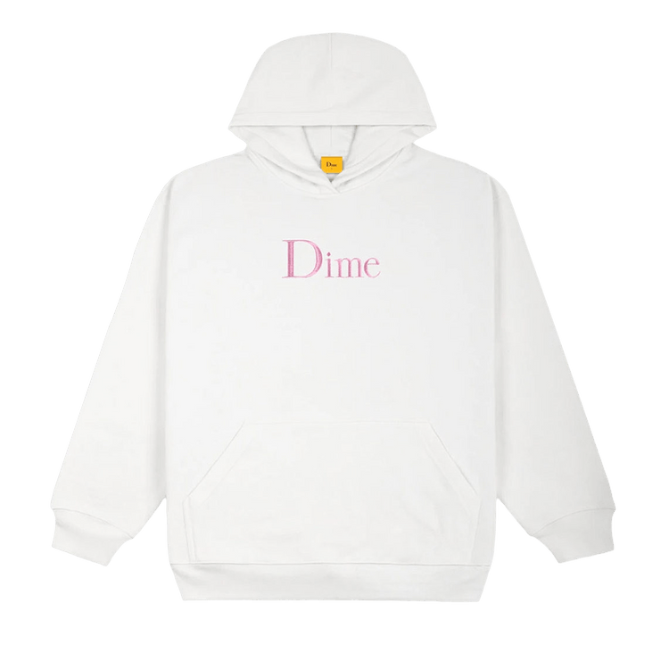 Dime Classic Embroidered Hoodie "White"