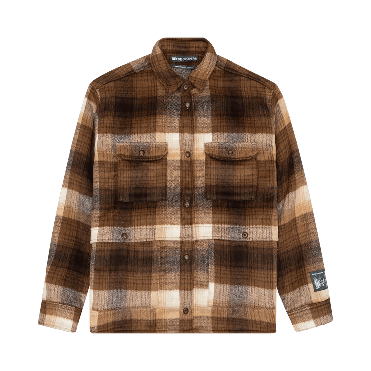 Reese Cooper Brushed Wool Flannel Shirt "Brown"