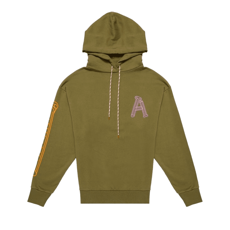 Aries Greek Column Hoodie "Olive"