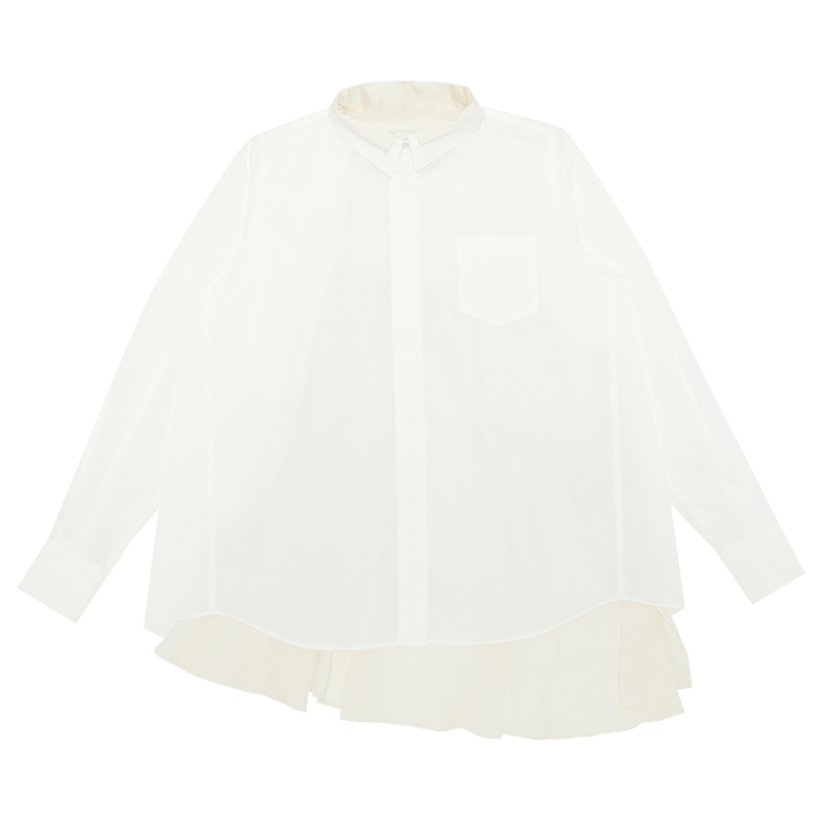 Sacai Cotton Poplin Satin Shirt "White"