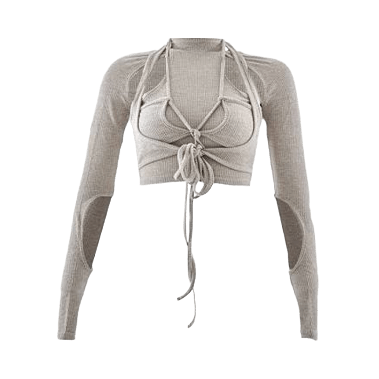 Hyein Seo Jersey Top With Sleeve "Grey"