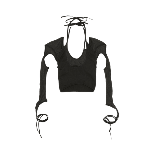 Hyein Seo Halter Top With Sleeve "Black"