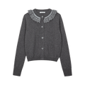 Cecilie Bahnsen Cardigan With Ruffle Details "Grey"