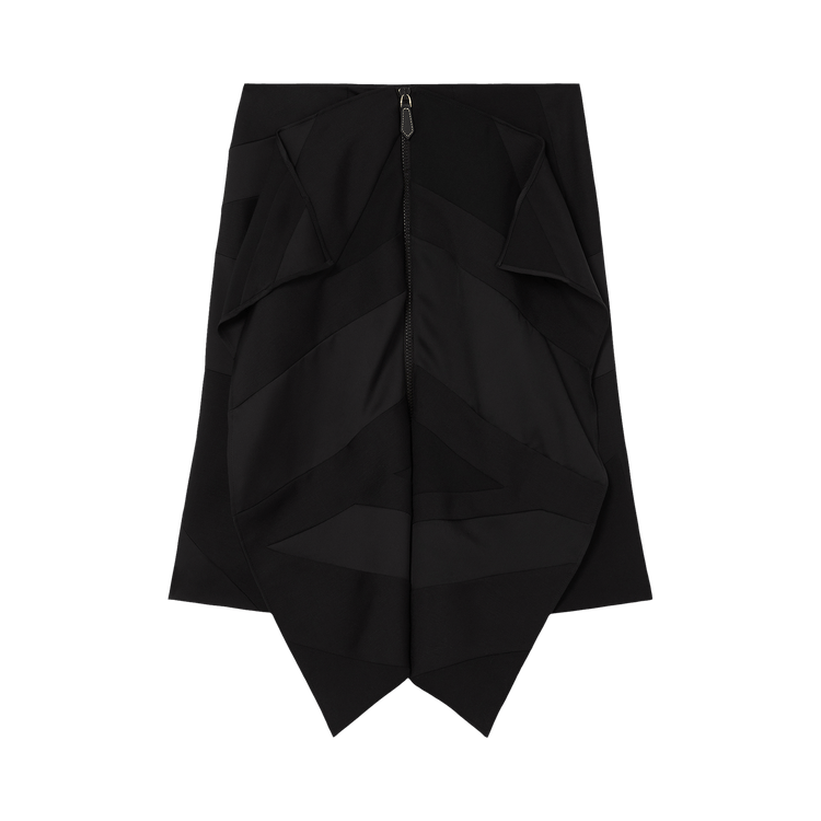 Burberry Flag Intarsia Satin Skirt "Black"