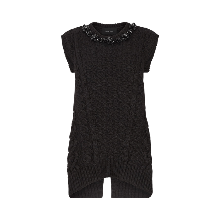 Simone Rocha Sculpted Vest With Back Button Detail "Black/Jet"