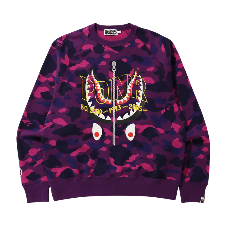 BAPE Color Camo Shark Crewneck "Purple"