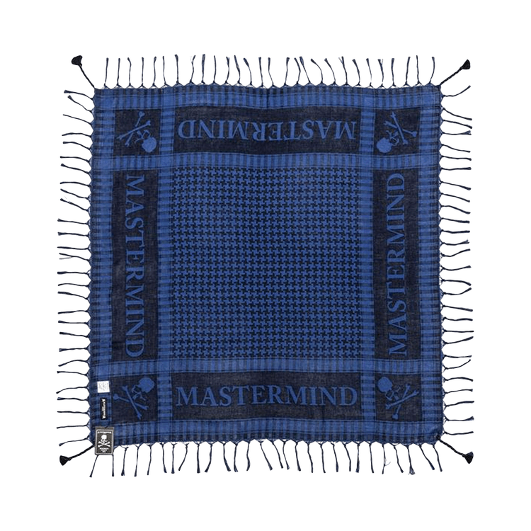 Mastermind World Check Fringe Stole "Blue/Black"