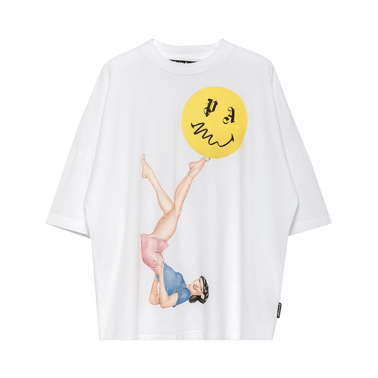 Palm Angels Juggler Pin Up Logo T-Shirt "White"