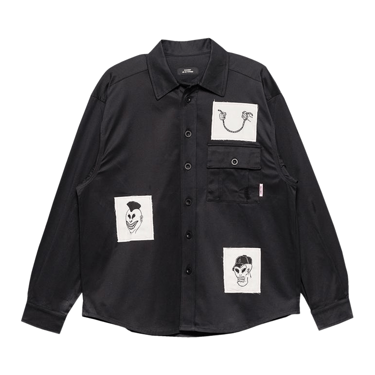 Rassvet Graphic Patches Cotton Shirt "Black"