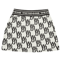 We11done All Over Logo Knit Mini Skirt "Ivory"