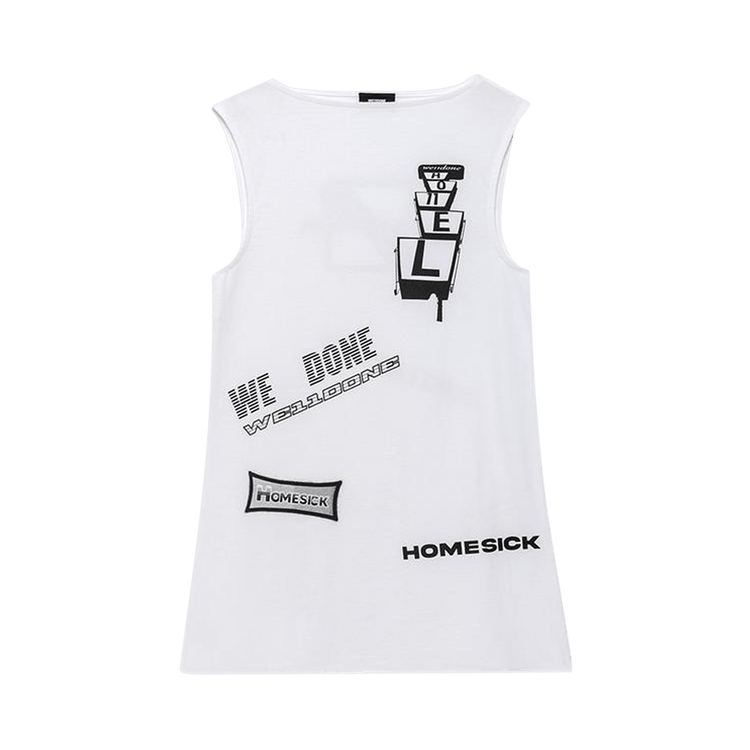 We11done Logo Print Mini Dress "White"