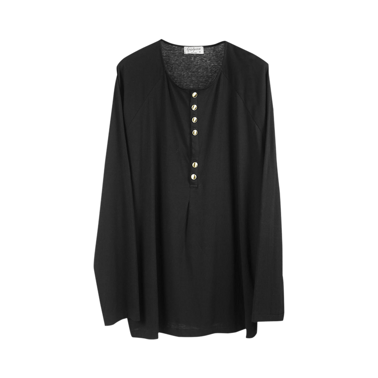 Yohji Yamamoto Button Henley "Black"