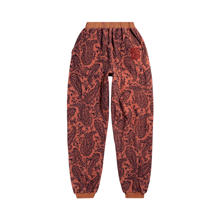 Aries Paisley Reverse Fleece Sweatpant "Coral"