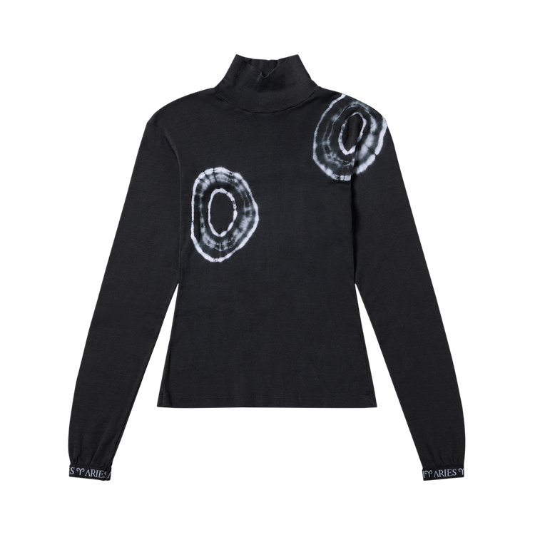 Aries Tie-Dye Silk Blend High Neck Top "Black"