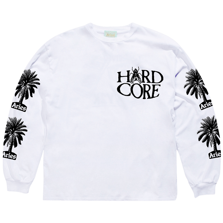 Aries Palm Long-Sleeve Tee "White"