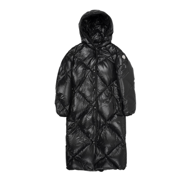 Moncler Cotonniere Long Shiny Puffer Coat "Black"