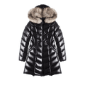 Moncler Fulmarus Long Full Zip Coat With Fur Neck "Black"