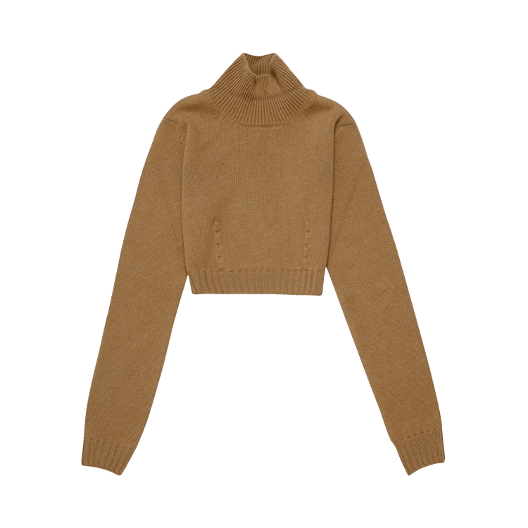 Fendi Karligraphy Stitched Cash Crop Turtleneck "Camel"