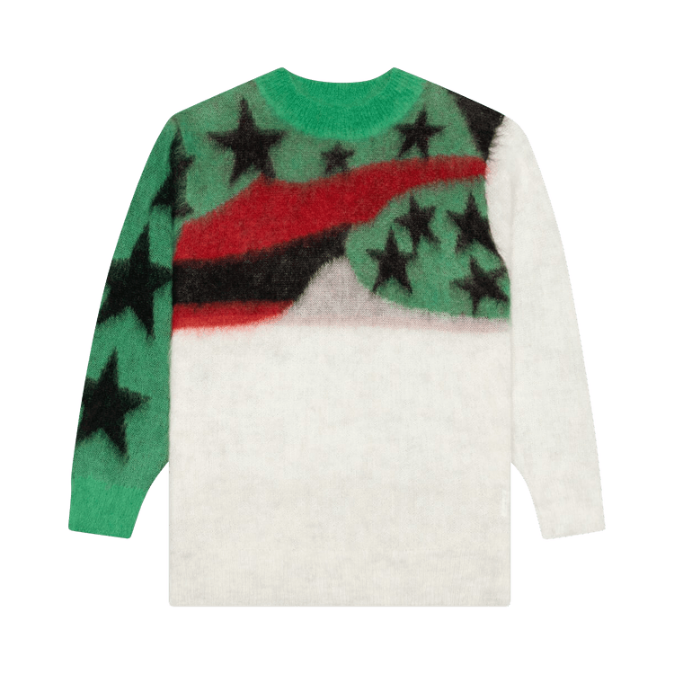 SAINT Mxxxxxx x Denim Tears Mohair Knit Sweater "White/Green/Red/Black"