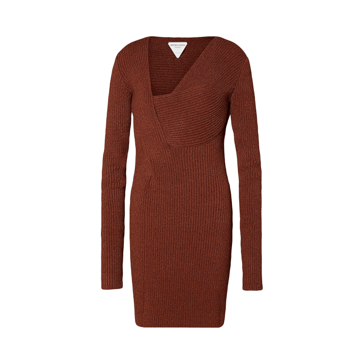 Bottega Veneta Ribbed Dress "Rust"