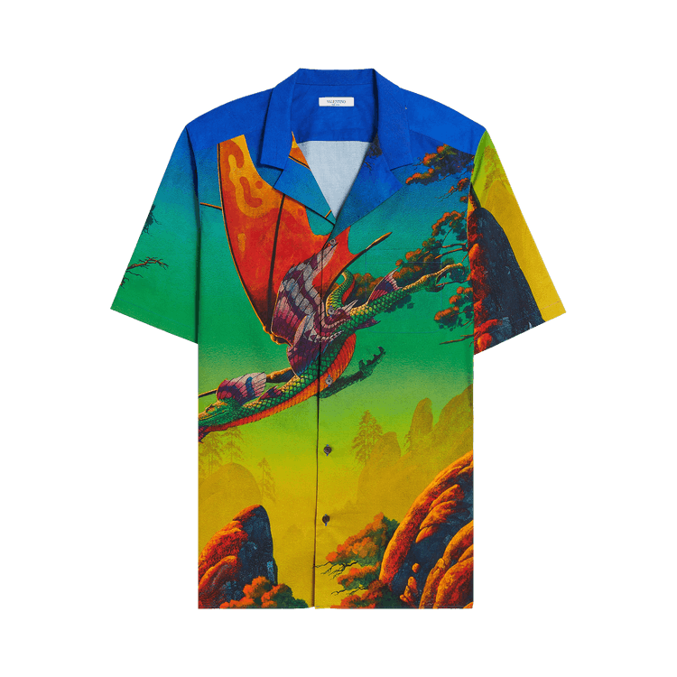 Valentino Short-Sleeve Button Down Shirt "Multicolor"