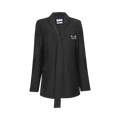 C2H4 Asymmetrical Double Lapel Tailored Jacket "Black"